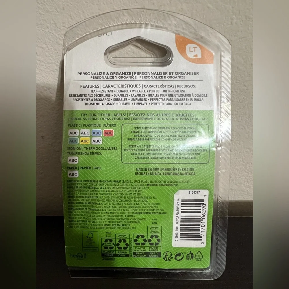 Dymo Label Refills 1/2 in X 13ft, 12MM X 4M, 3 Pack, Clear Plastic